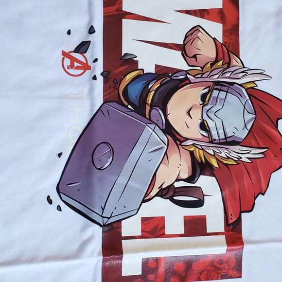 NWT Thor Marvel Tee Shirt - White Red Yellow Blue Gray Shirt - Picture 11 of 14